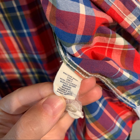 Bonobos Slim Fit Red and Blue Plaid Button Down - Picture 3 of 3